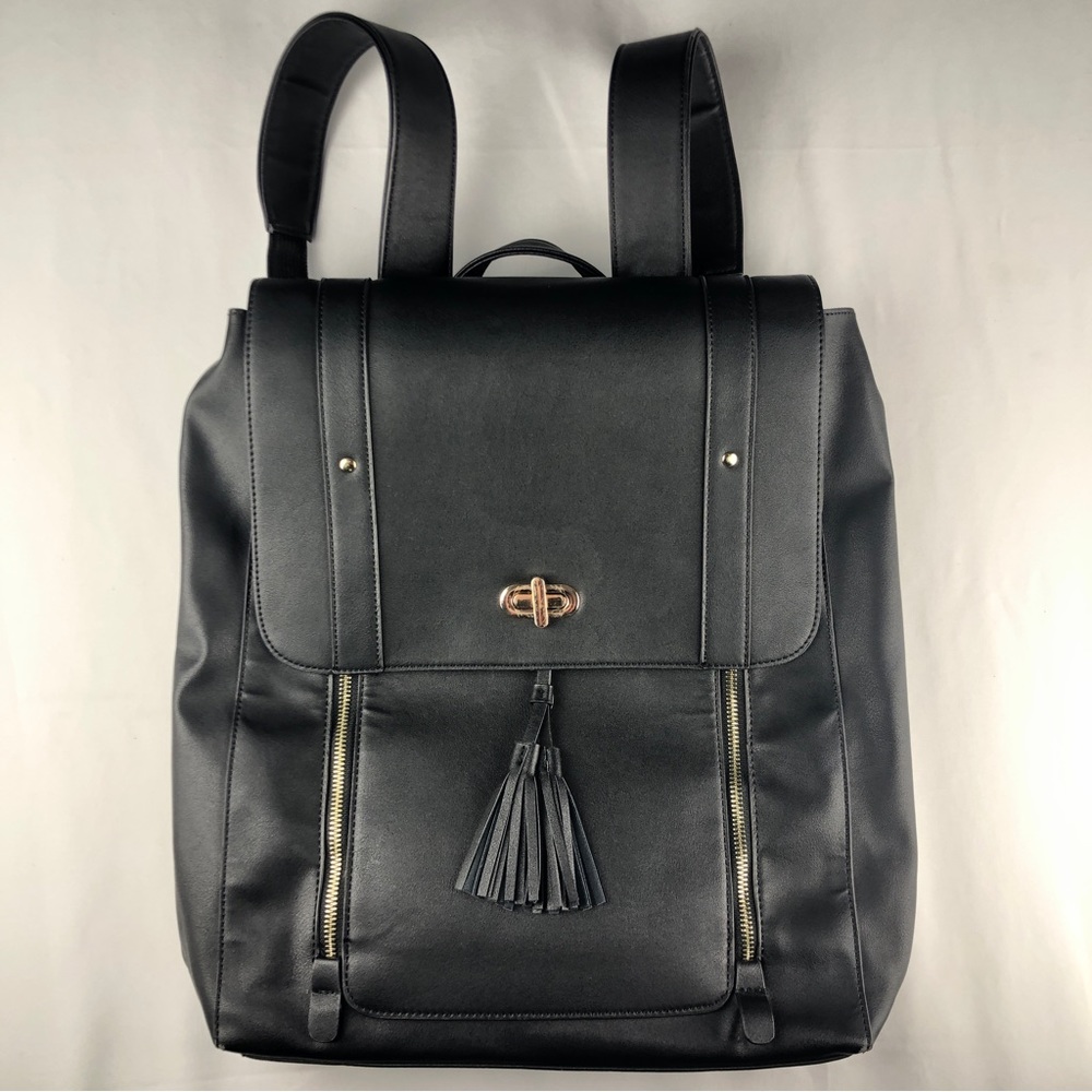 Black Leatherlike Backpack